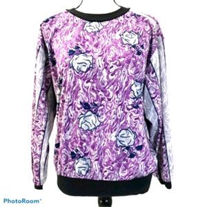 Vintage Teddi Crew Neck Top with Floral Graphics. Size L.